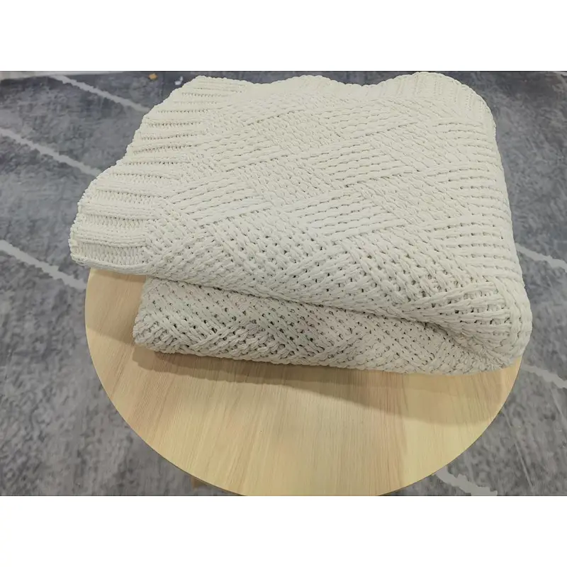 yarn knitted chennille blanket for safa &bed