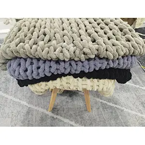 Chenille amazon chunky knit blanket