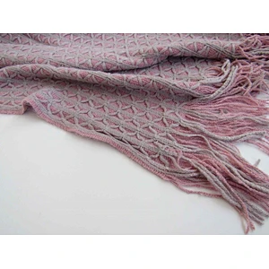 diamond acrylic knit woven blanket with tassels