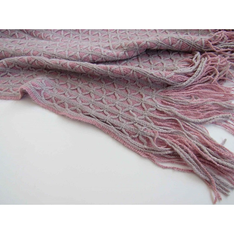 diamond acrylic knit woven blanket with tassels