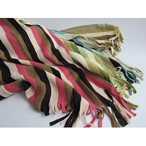 stripped knit woven blankets with tassels