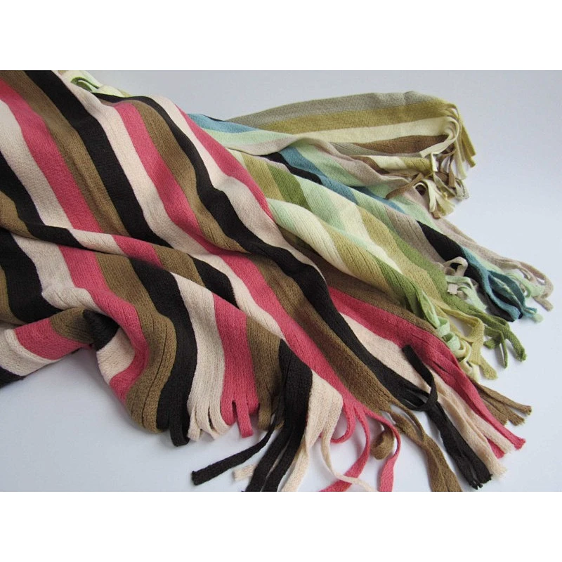 stripped knit woven blankets with tassels