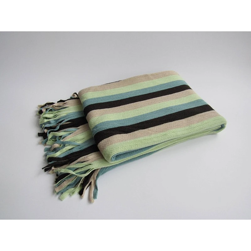 stripped knit woven blankets with tassels
