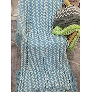 yarn knitted chennille blanket for safa &bed