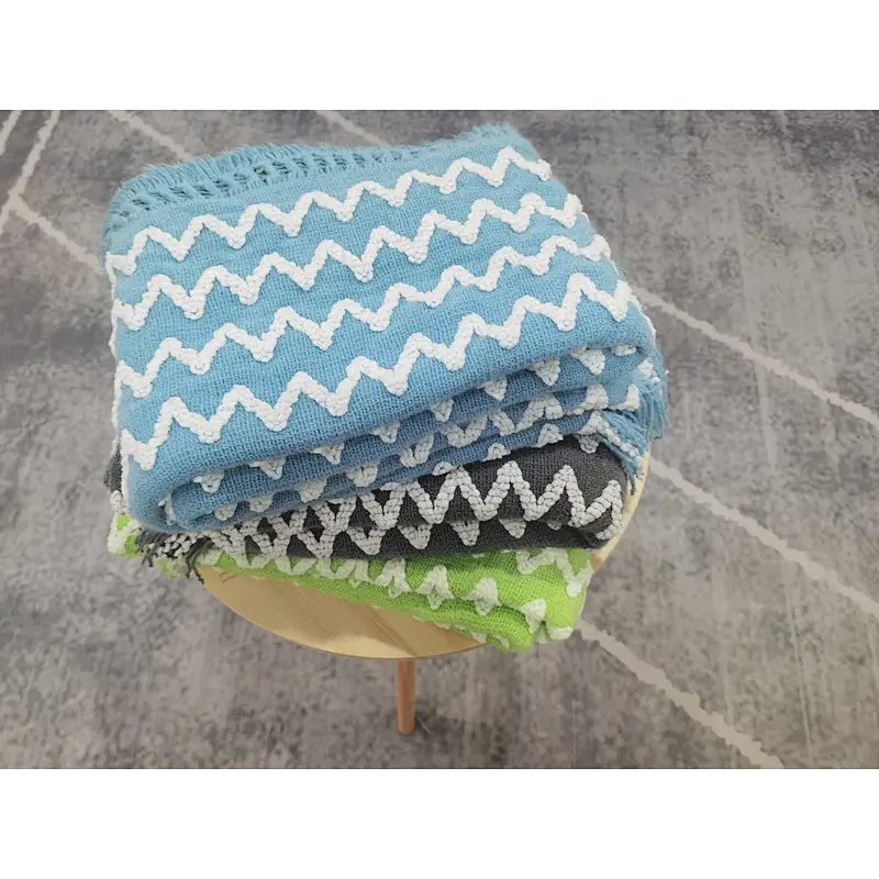 yarn knitted chennille blanket for safa &bed