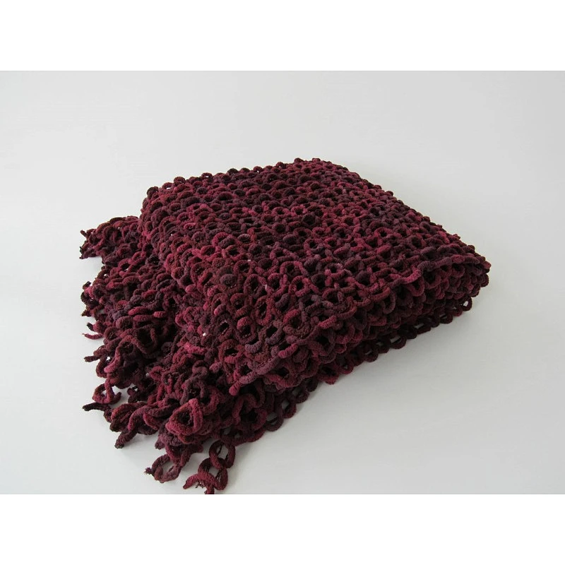 polyester solid knit woven blanket with tassels