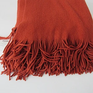 red acrylic knit woven fringe blanket with Oeko-tex 100