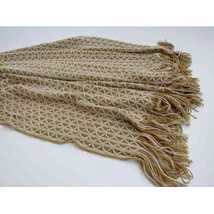 diamond acrylic knit woven blanket with tassels