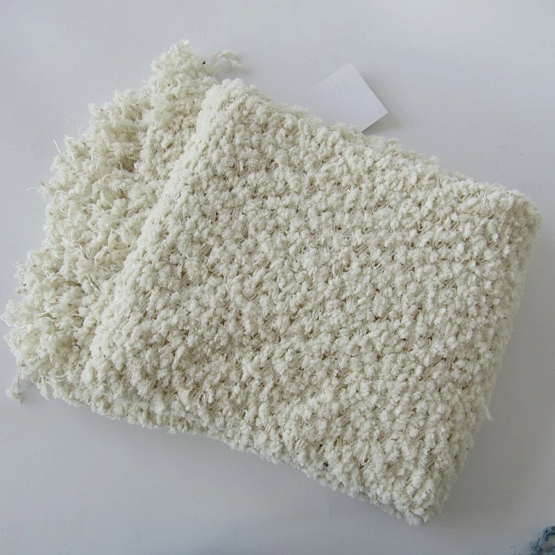 solid polyester knit woven tassels blanket with sequins