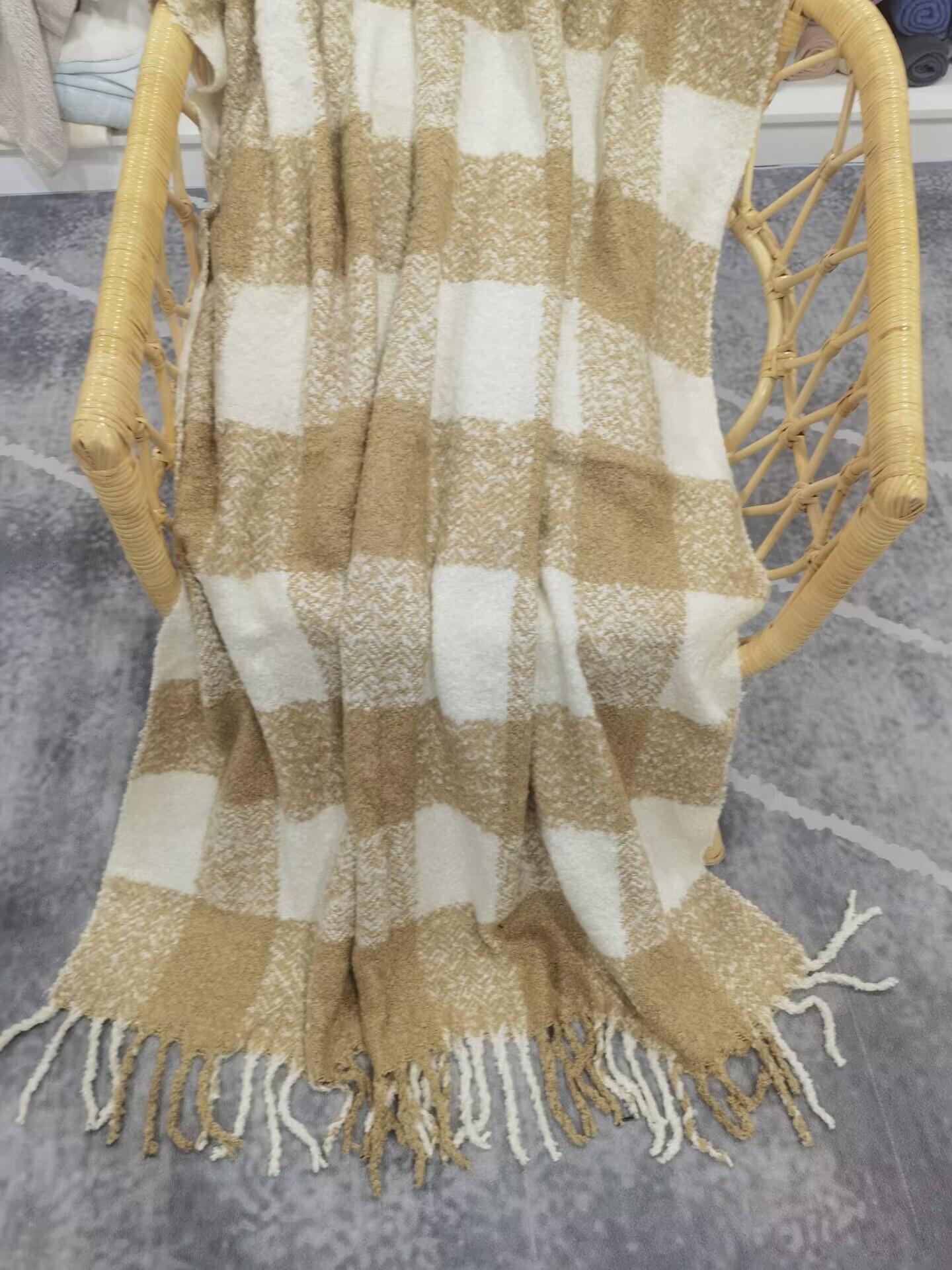 yarn knitted acrylic  blanket for safa &bed