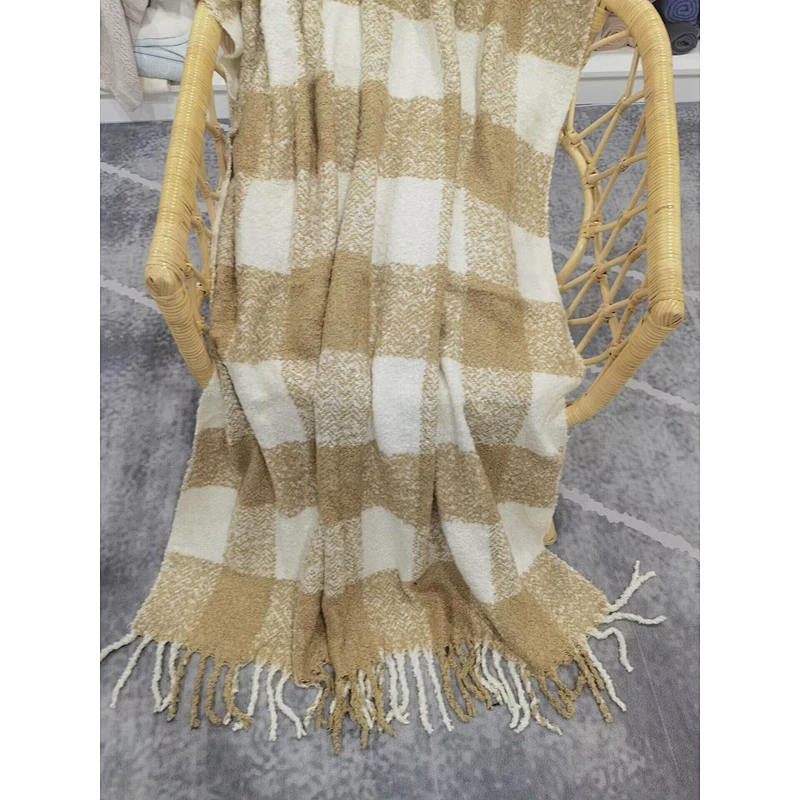 yarn knitted acrylic  blanket for safa &bed