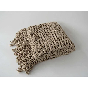 polyester solid knit woven blanket with tassels