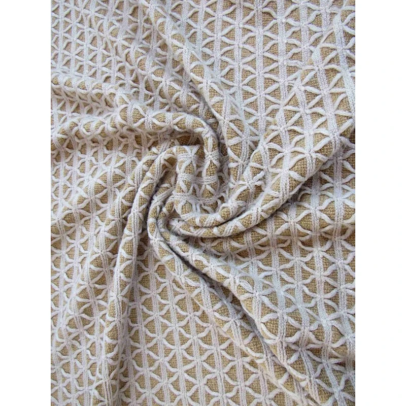 diamond acrylic knit woven blanket with tassels