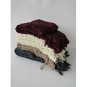 polyester solid knit woven blanket with tassels
