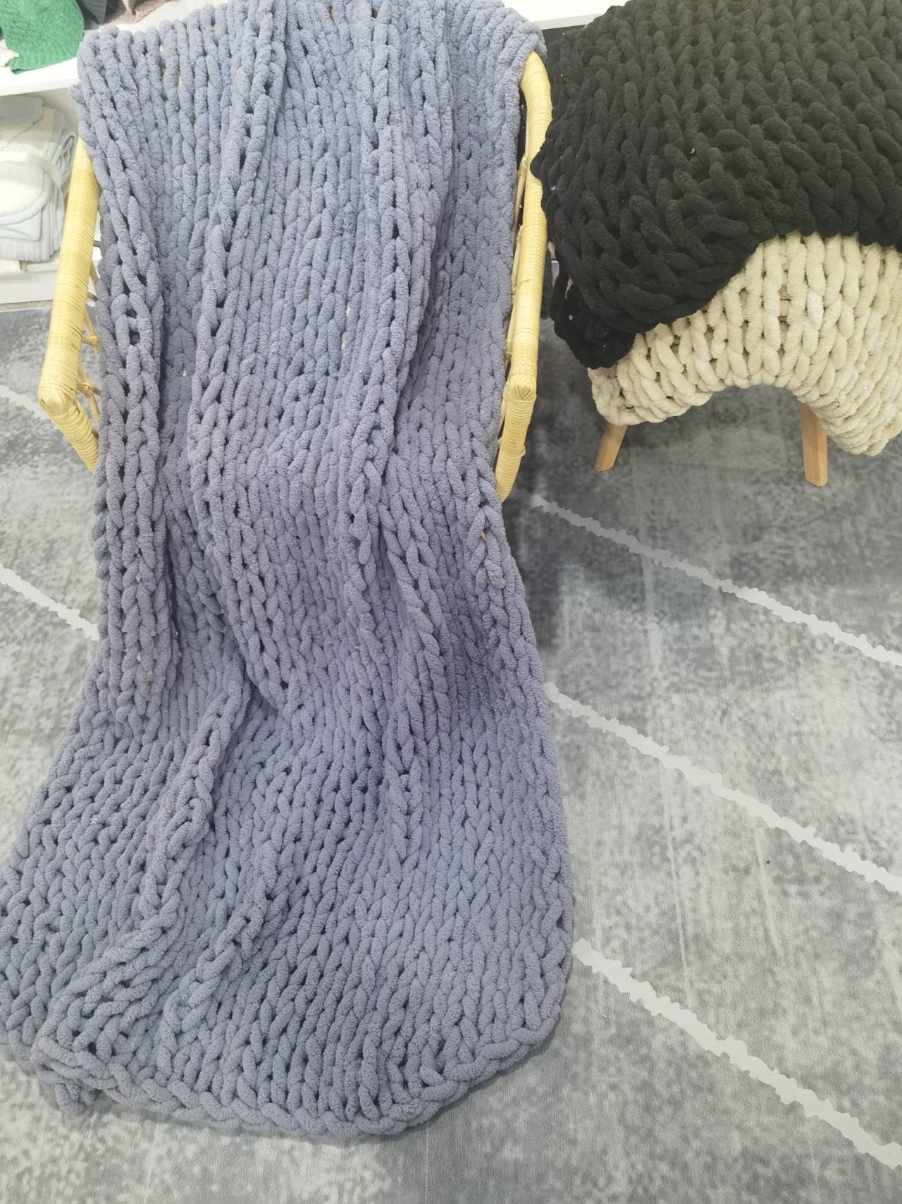 Chenille amazon chunky knit blanket