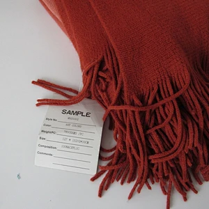 red acrylic knit woven fringe blanket with Oeko-tex 100