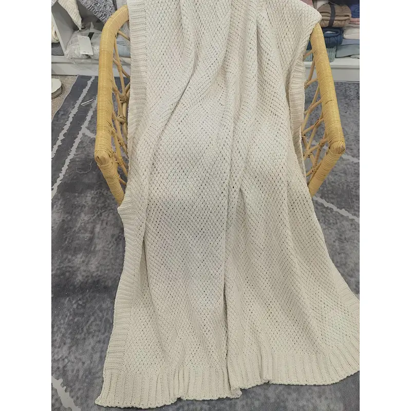 yarn knitted chennille blanket for safa &bed