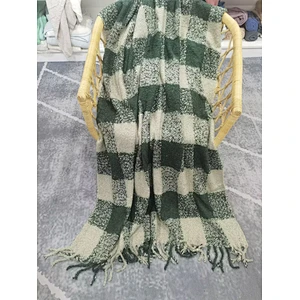 yarn knitted acrylic  blanket for safa &bed