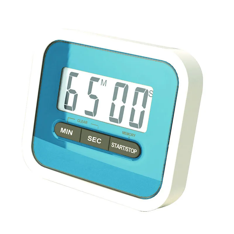 Touch Screen Big Number LCD Digital Timer with Backlight Housewife Kitchen Count Up & Count Down Timer Battery
