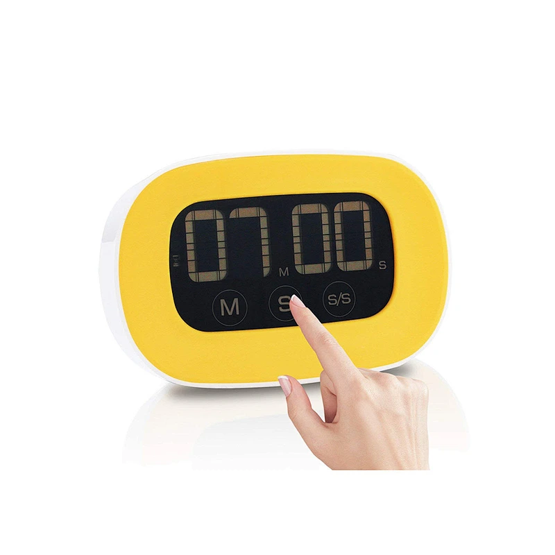 Unique large LCD display plastic touch screen cound kitchen timer clock timer for kitchen