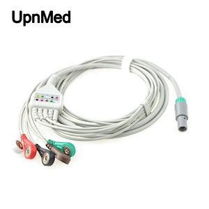 Creative PC9000S/PC9000/UP6000 5-lead ECG cable with leadwires 6pin,snap,AHA
