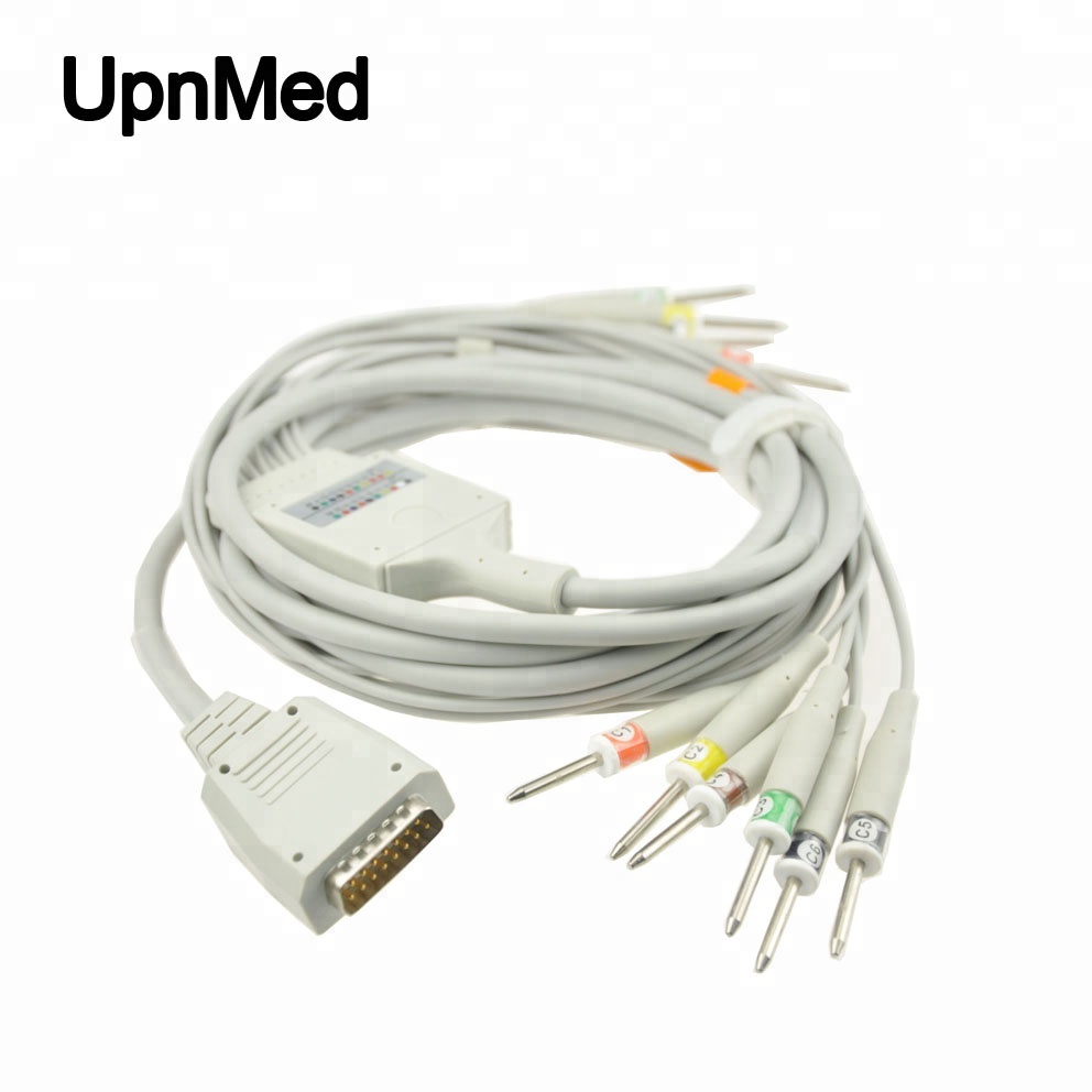 Shanghai Kohden ECG-6511 EKG Cable,Din 3.0 mm plug end electrodes