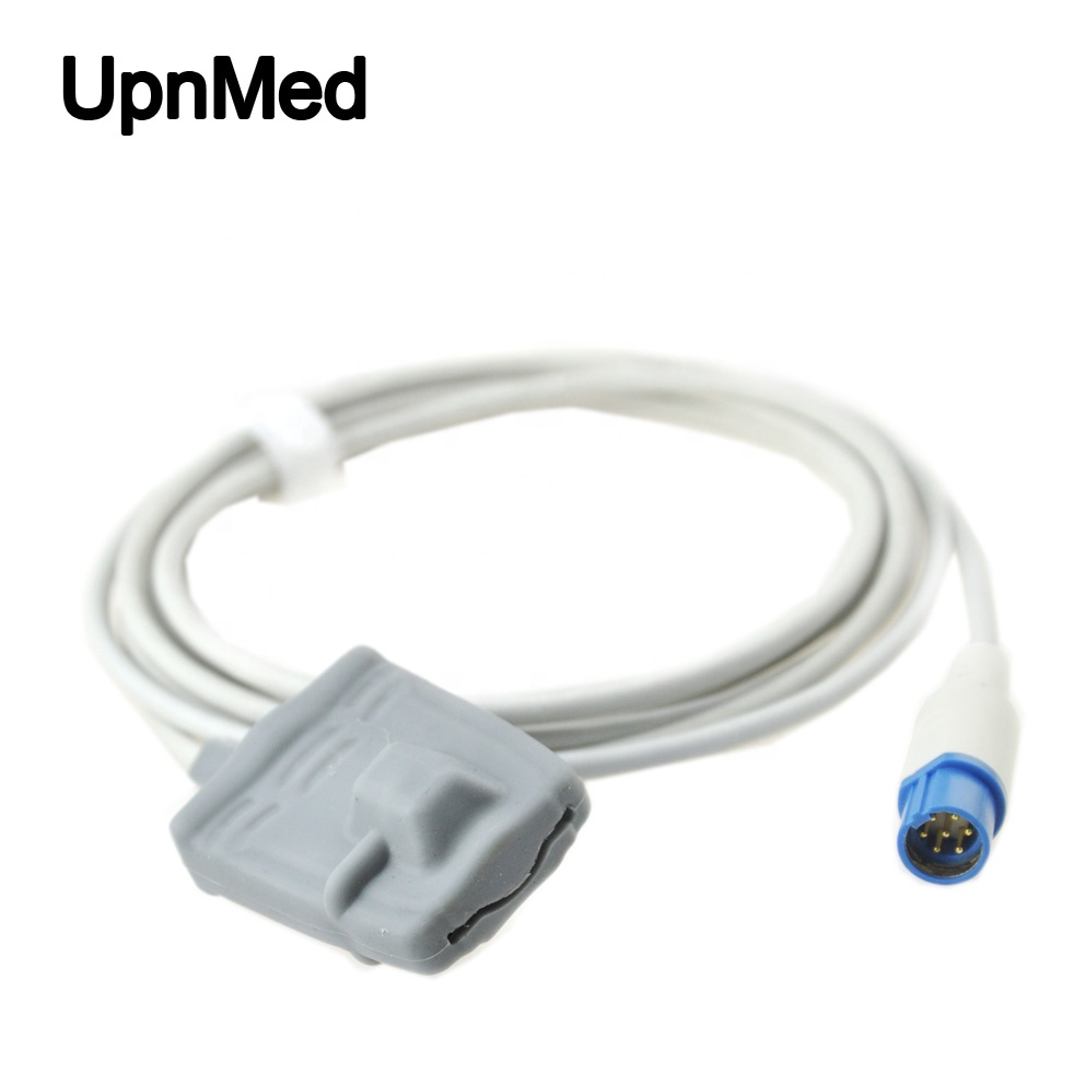 Siemens Drager SC6002XL/7000/SC8000 adult silicone wrap soft tip SpO2 sensor, 7 pin