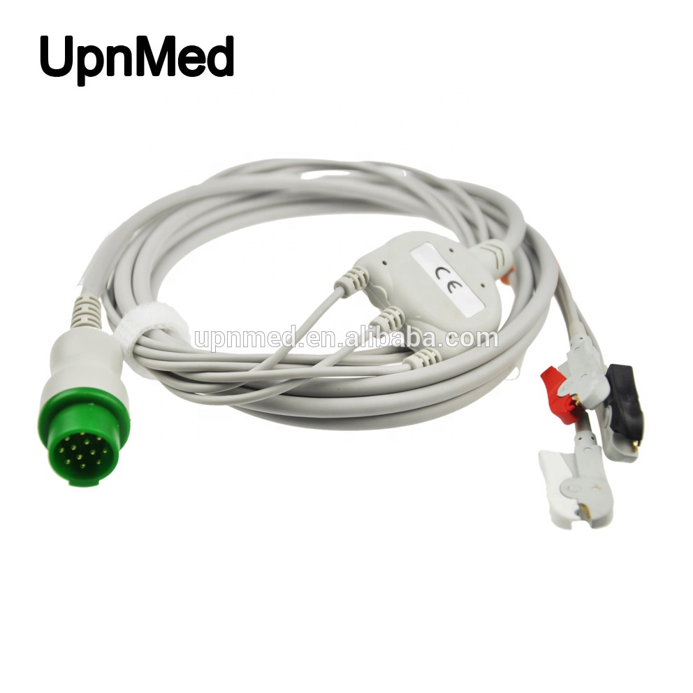 Argus LSM schiller ecg cable with 3 leadwires,grabber,AHA