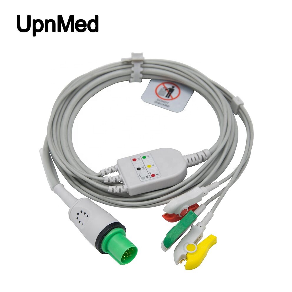 One piece of hellige scp852 ecg cable with leadwires of clip,AHA