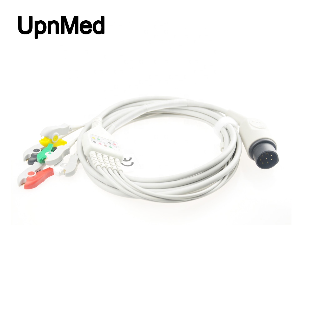 Nihon Kohden OEC-6102A ECG cable with 3 lead wires,Round 8 pin