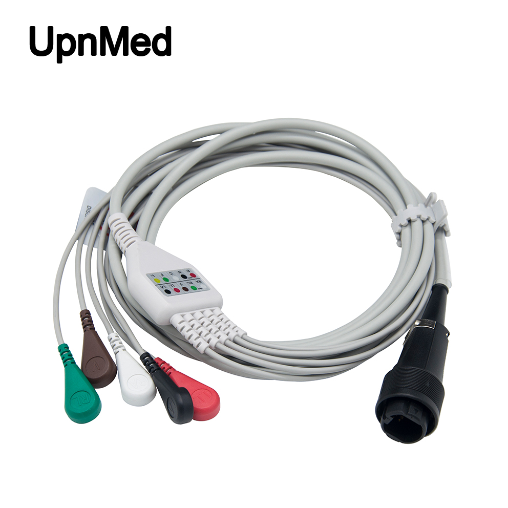 Heyer Saadat  Siare 5-lead ECG Cable with leadwires with Snap for ECG Patient Monitor