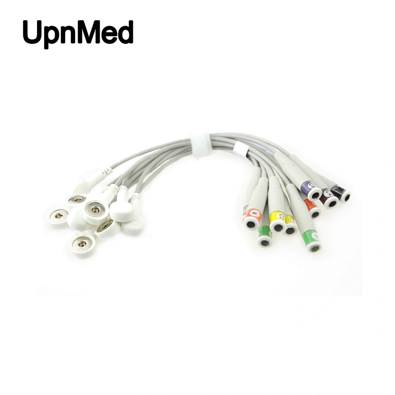 EKG Electrode Adapter cable, Din3.00 to Snap/ clip electrodes