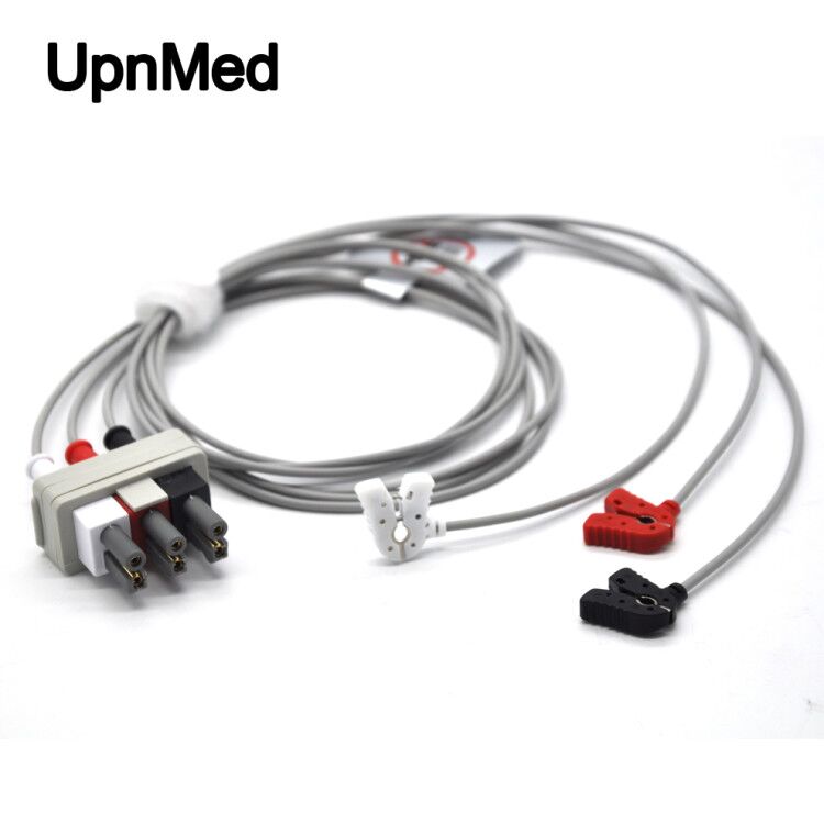 3-Lead CMS Safety ECG Cable for hp SureSigns VM Patient Monitors, AAMI