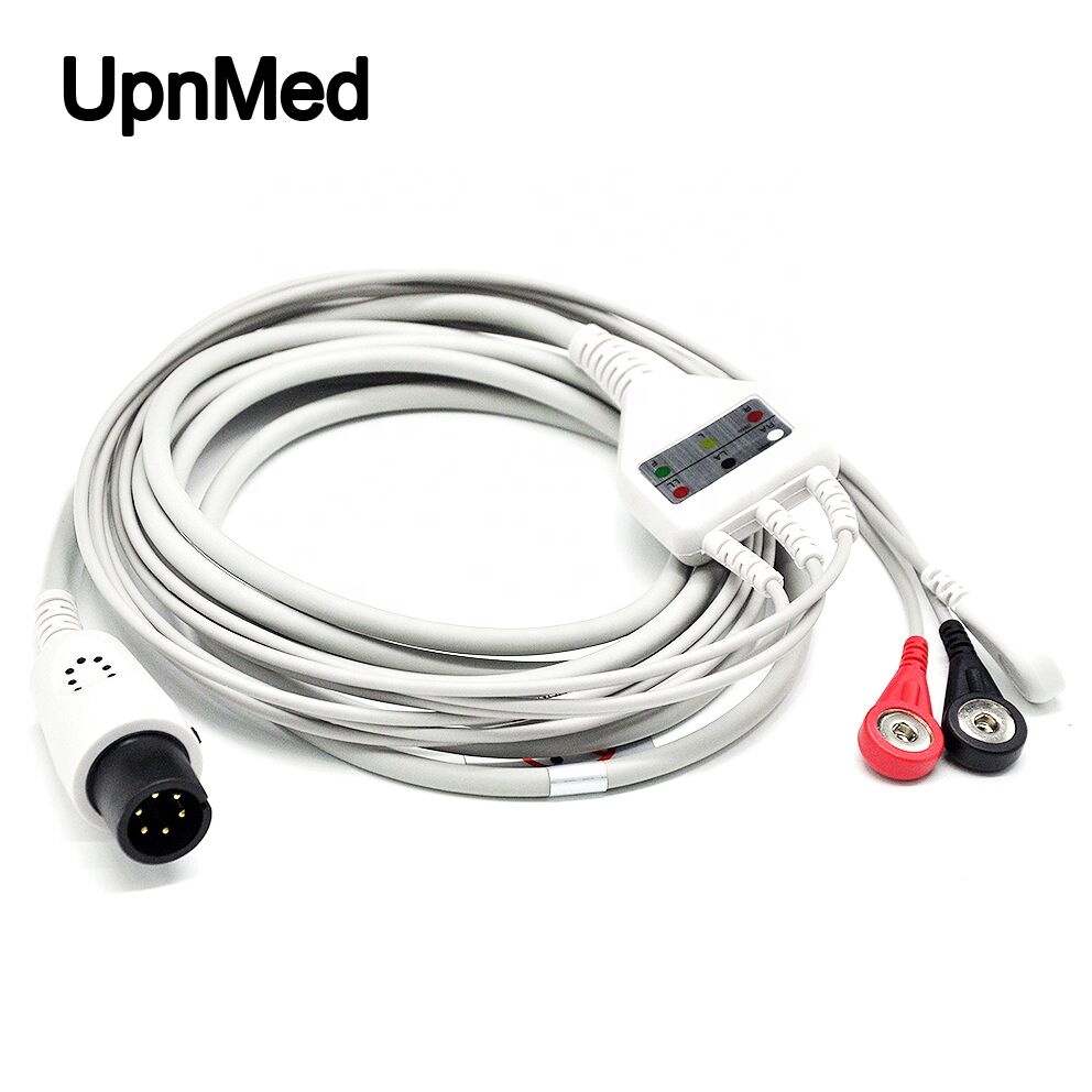 Zoll 6 pin one piece 3 lead ECG Cable ,snap,AHA