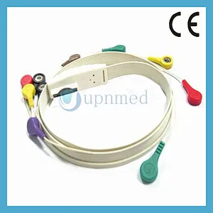 Mortara 10 lead holter cable,one piece ecg cable and snap end plug ecg electrodes