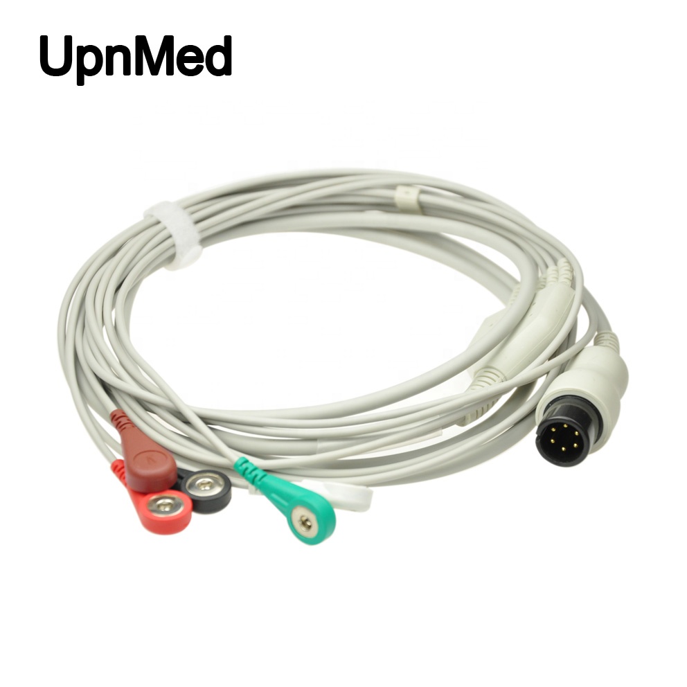 Patient monitor Air Shields ecg cable,5 lead cable with snap end,AHA