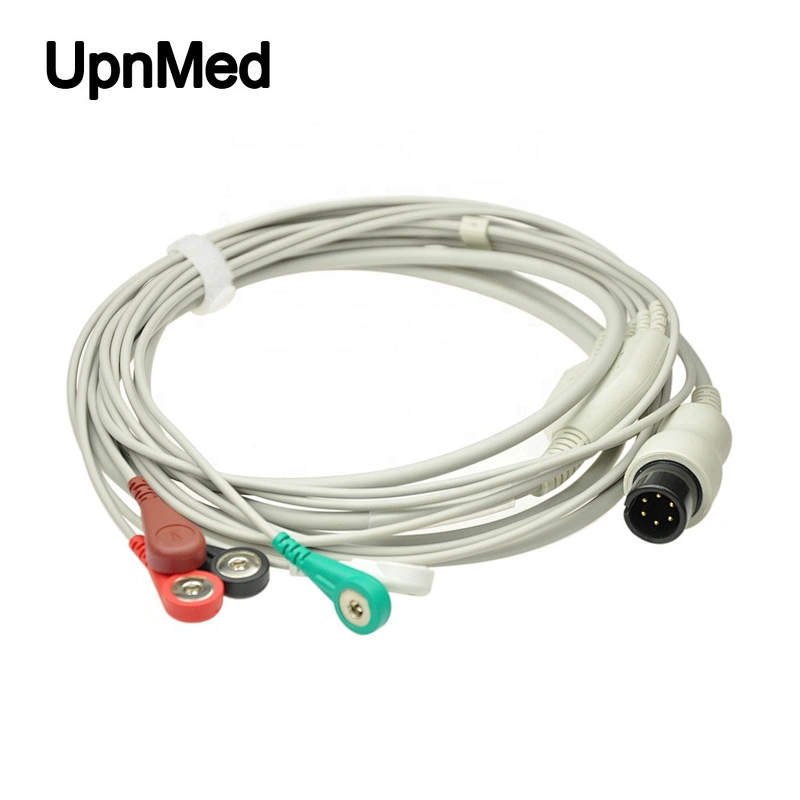 Patient monitor Air Shields ecg cable,5 lead cable with snap end,AHA