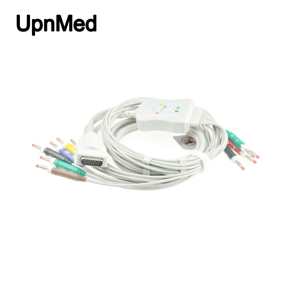 Burdic Eclipse 850 ten-lead EKG cable with leadwires, 15pins