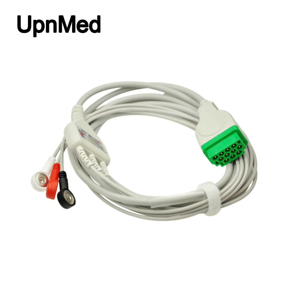 GE B30/B40 5lead ecg cable and leadwires, snap,11pins