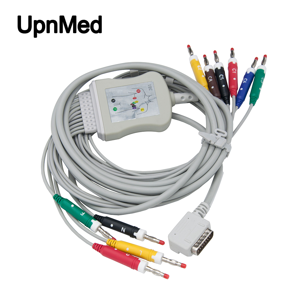 KANZ PC-109 12 lead EKG cable with leadwires banana 4.0 with No Resistance