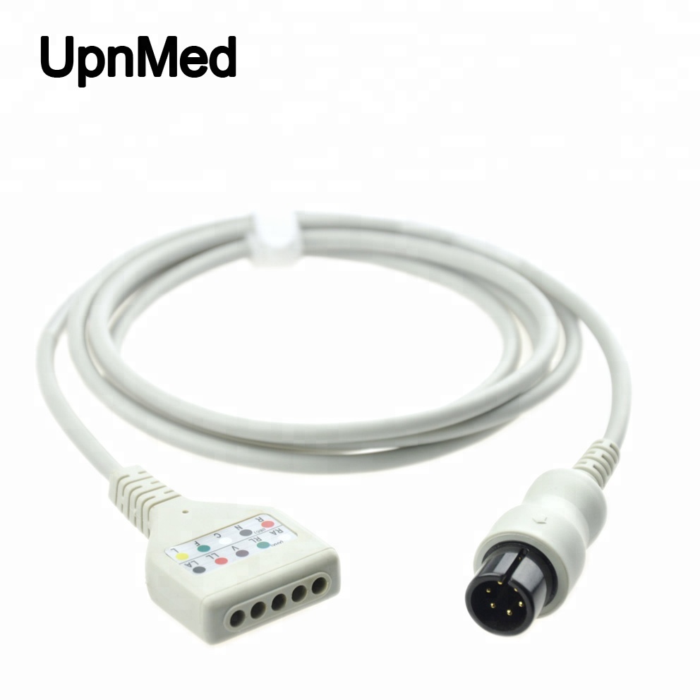 5 lead ECG trunk cable,Din ECG trunk cable, 6pin