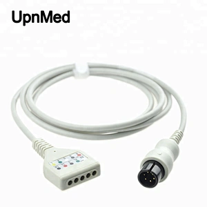 5 lead ECG trunk cable,Din ECG trunk cable, 6pin