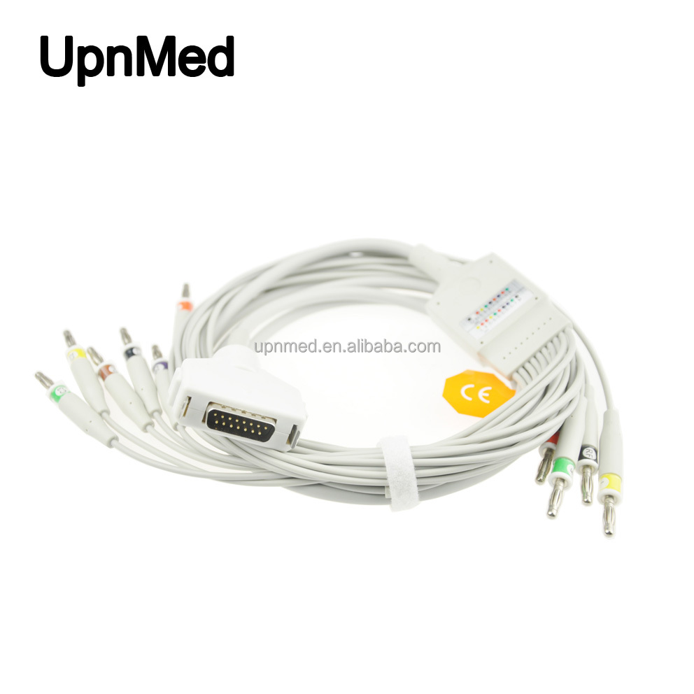 Fukuda Denshi ecg cable,12-lead banana plug medical cable