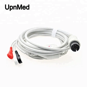 Datascope one piece 6 pin 3 lead Ecg cable,snap,AHA