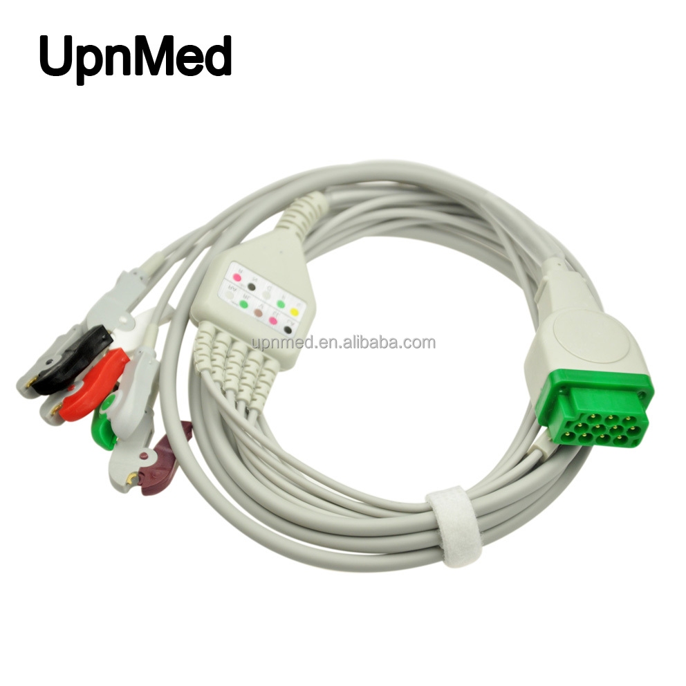 Dash 2021141-001 5-Lead ECG Cable, AHA, Snap,clip,11 pin