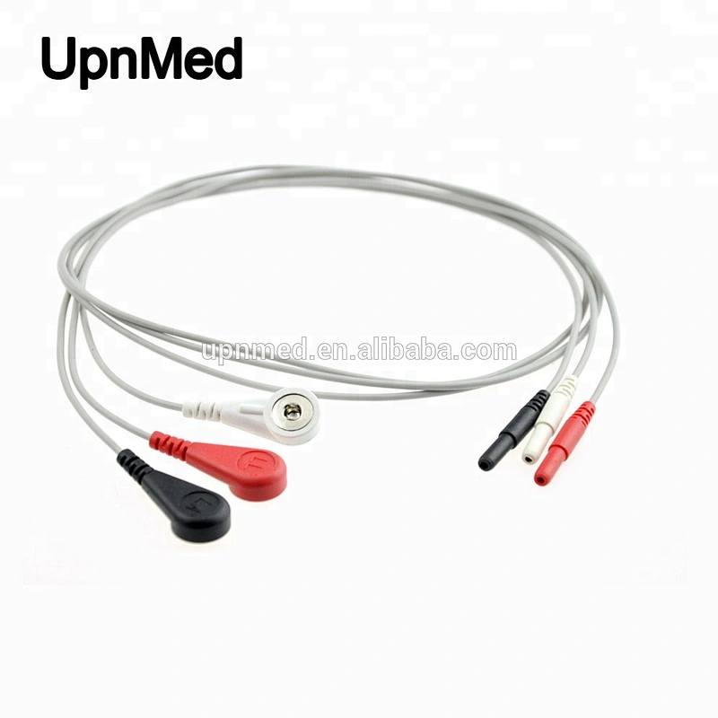 Holter 3 lead ECG wires set Din-Plug or Yoke type