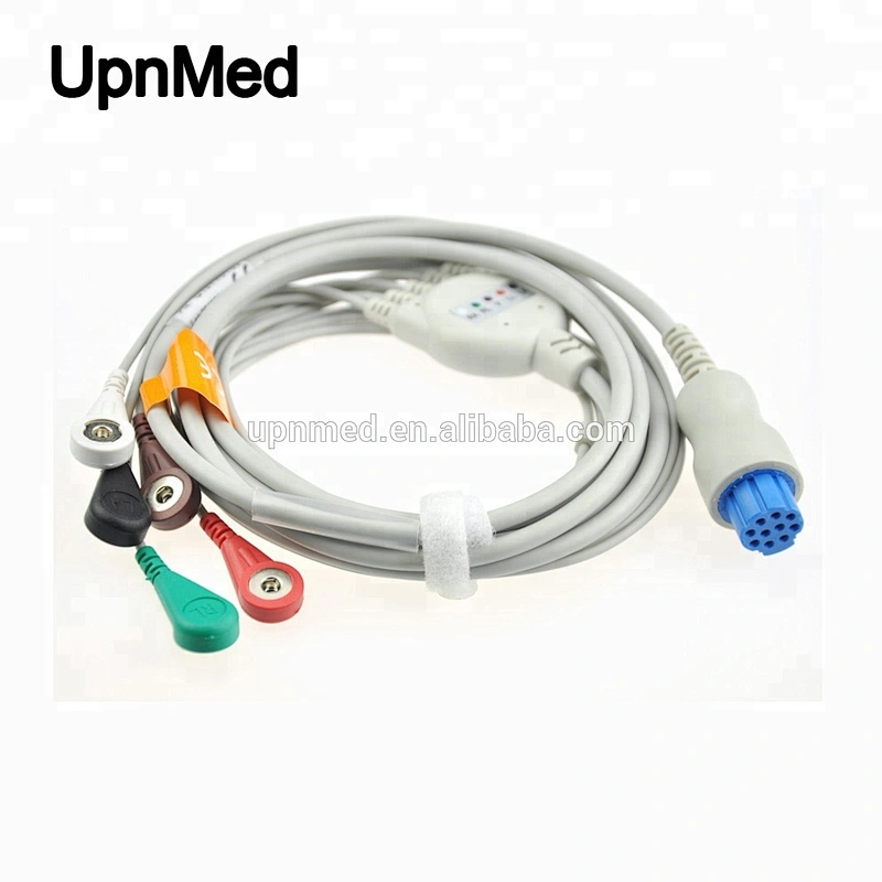 Datex ohmeda cardiocap 5 ecg cable,5 lead wire with snap,AHA
