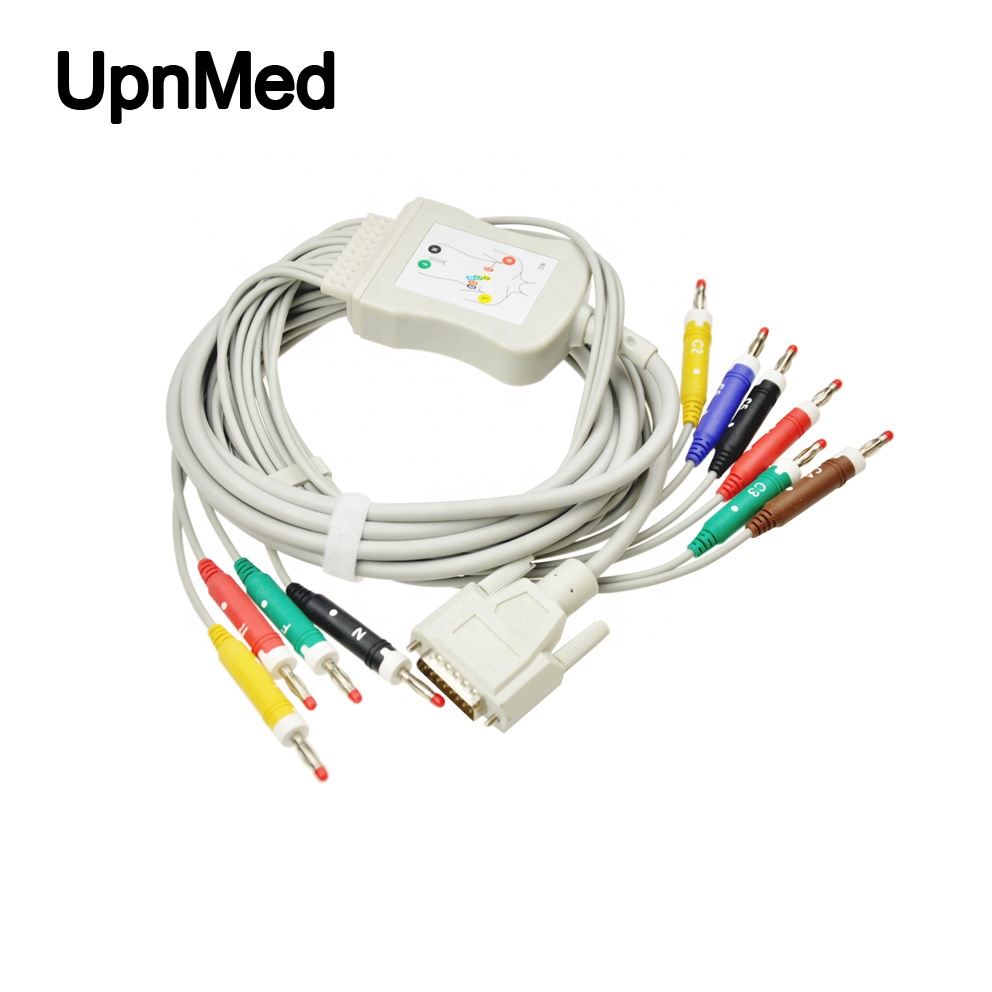 Cardisuny Alpha 1000 ekg cable one-piece 10-Lead EKG cable with leadwires