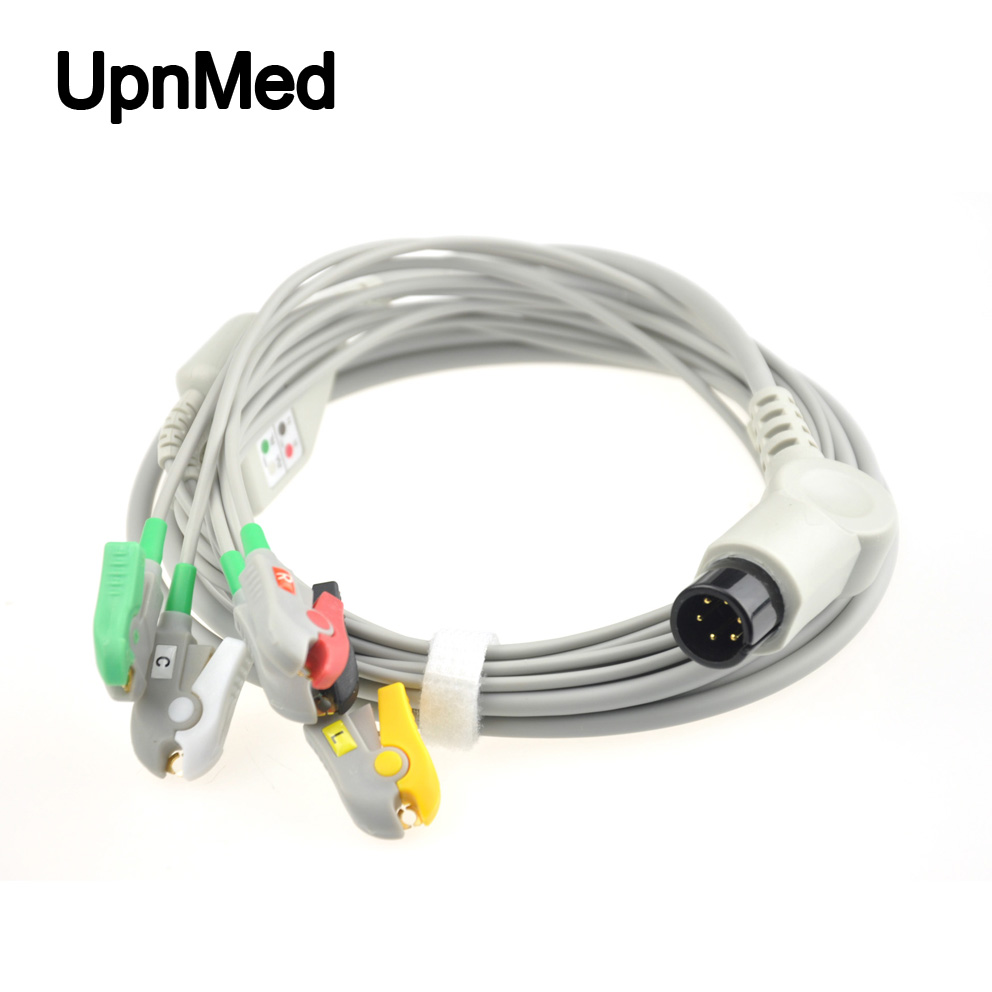 Normal /Universally 5-lead ECG Cable with leadwires ,clip type