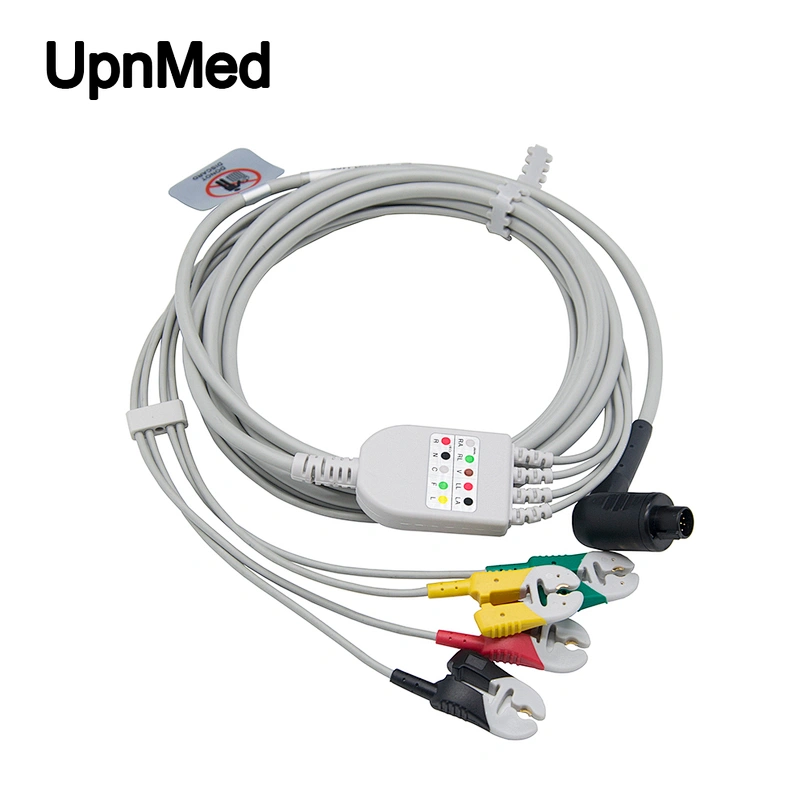 compatible high quality corpuls 4 lead ecg cable ,with Grabber